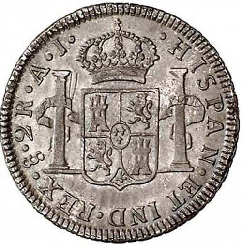 2 Reales Reverse Image minted in SPAIN in 1801AJ (1788-08  -  CARLOS IV)  - The Coin Database