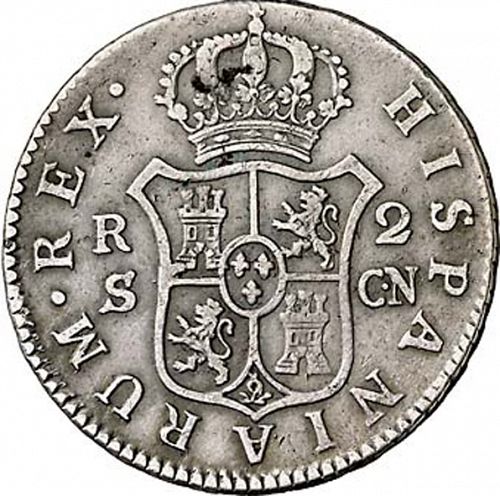 2 Reales Reverse Image minted in SPAIN in 1801CN (1788-08  -  CARLOS IV)  - The Coin Database