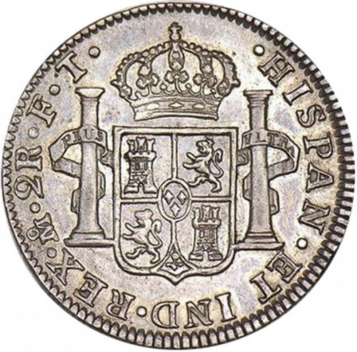 2 Reales Reverse Image minted in SPAIN in 1801FT (1788-08  -  CARLOS IV)  - The Coin Database