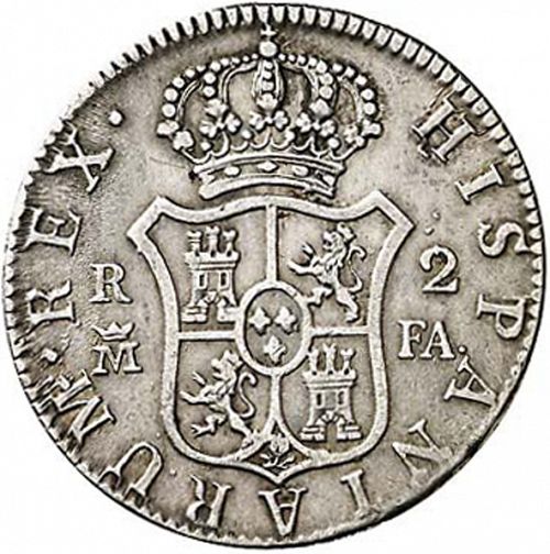2 Reales Reverse Image minted in SPAIN in 1803FA (1788-08  -  CARLOS IV)  - The Coin Database