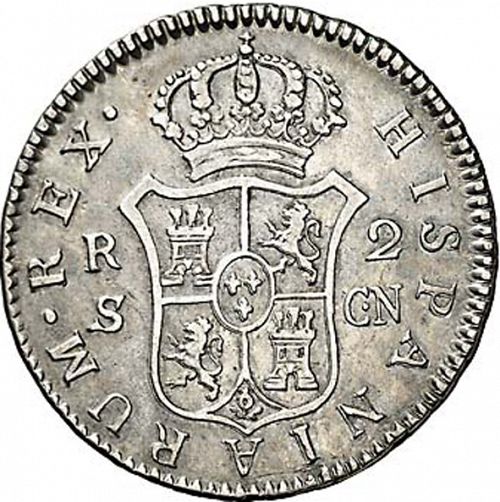 2 Reales Reverse Image minted in SPAIN in 1805CN (1788-08  -  CARLOS IV)  - The Coin Database