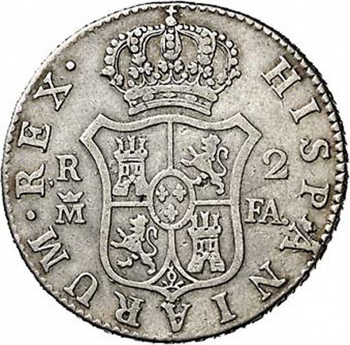 2 Reales Reverse Image minted in SPAIN in 1805FA (1788-08  -  CARLOS IV)  - The Coin Database