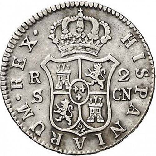 2 Reales Reverse Image minted in SPAIN in 1806CN (1788-08  -  CARLOS IV)  - The Coin Database