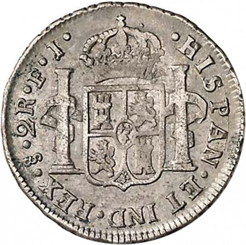 2 Reales Reverse Image minted in SPAIN in 1807FJ (1788-08  -  CARLOS IV)  - The Coin Database