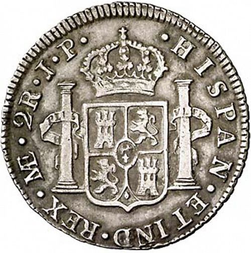 2 Reales Reverse Image minted in SPAIN in 1808JP (1788-08  -  CARLOS IV)  - The Coin Database