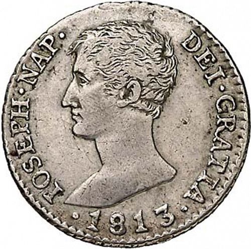 2 Reales Obverse Image minted in SPAIN in 1813RN (1808-13  -  JOSE NAPOLEON)  - The Coin Database