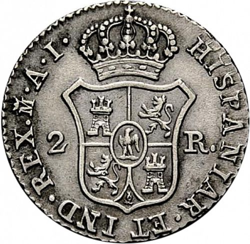 2 Reales Reverse Image minted in SPAIN in 1811AI (1808-13  -  JOSE NAPOLEON)  - The Coin Database