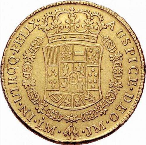 4 Escudos Reverse Image minted in SPAIN in 1767JM (1759-88  -  CARLOS III)  - The Coin Database
