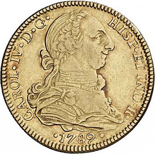 4 Escudos Obverse Image minted in SPAIN in 1789FM (1788-08  -  CARLOS IV)  - The Coin Database