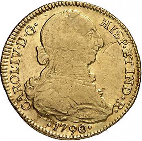 4 Escudos Obverse Image minted in SPAIN in 1790DA (1788-08  -  CARLOS IV)  - The Coin Database