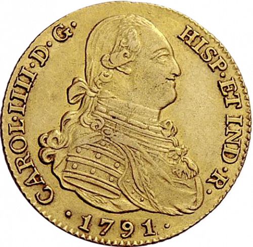 4 Escudos Obverse Image minted in SPAIN in 1791MF (1788-08  -  CARLOS IV)  - The Coin Database