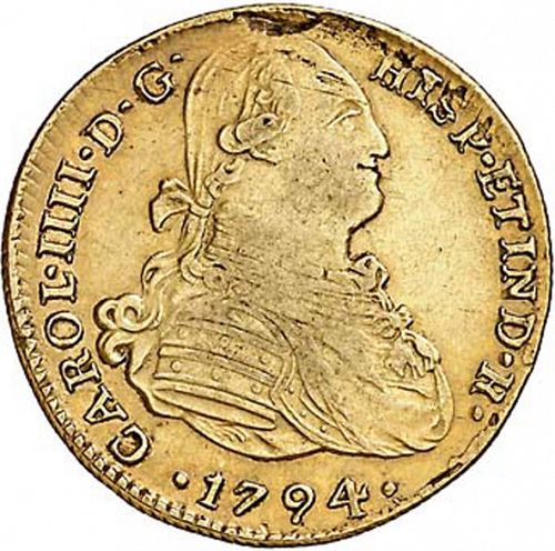 4 Escudos Obverse Image minted in SPAIN in 1794IJ (1788-08  -  CARLOS IV)  - The Coin Database