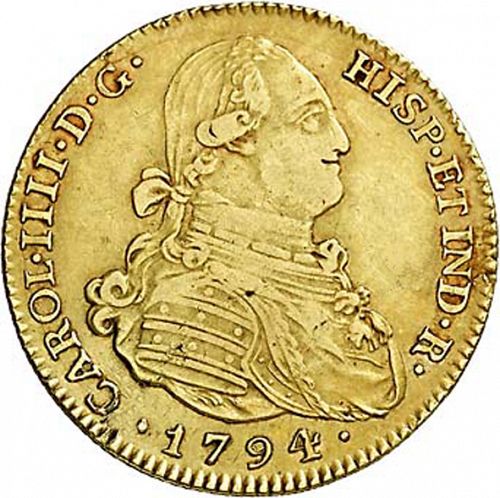 4 Escudos Obverse Image minted in SPAIN in 1794MF (1788-08  -  CARLOS IV)  - The Coin Database