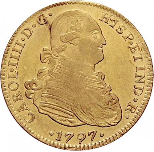 4 Escudos Obverse Image minted in SPAIN in 1797FM (1788-08  -  CARLOS IV)  - The Coin Database