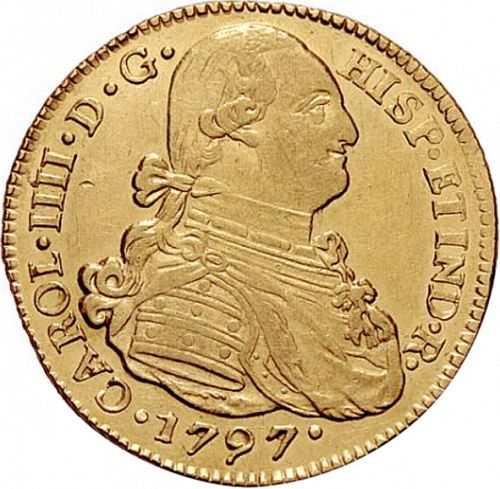 4 Escudos Obverse Image minted in SPAIN in 1797JF (1788-08  -  CARLOS IV)  - The Coin Database