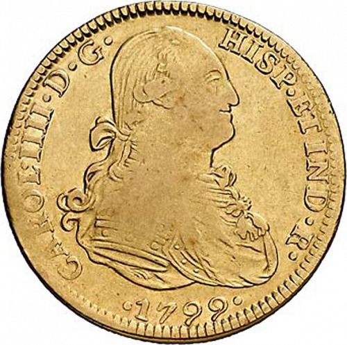4 Escudos Obverse Image minted in SPAIN in 1799FM (1788-08  -  CARLOS IV)  - The Coin Database