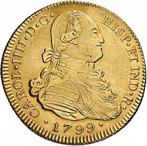 4 Escudos Obverse Image minted in SPAIN in 1799PP (1788-08  -  CARLOS IV)  - The Coin Database
