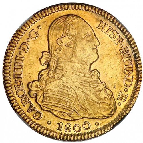 4 Escudos Obverse Image minted in SPAIN in 1800AJ (1788-08  -  CARLOS IV)  - The Coin Database