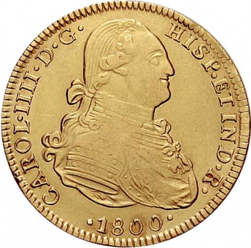 4 Escudos Obverse Image minted in SPAIN in 1800FM (1788-08  -  CARLOS IV)  - The Coin Database