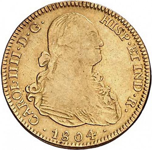 4 Escudos Obverse Image minted in SPAIN in 1804TH (1788-08  -  CARLOS IV)  - The Coin Database
