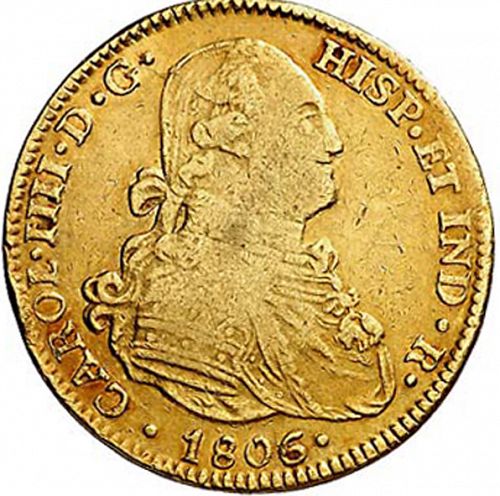 4 Escudos Obverse Image minted in SPAIN in 1806TH (1788-08  -  CARLOS IV)  - The Coin Database