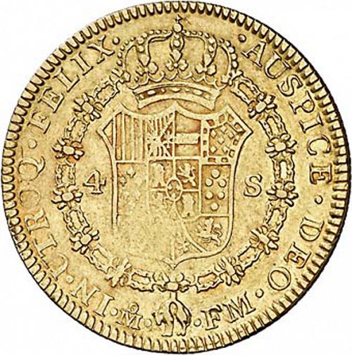 4 Escudos Reverse Image minted in SPAIN in 1789FM (1788-08  -  CARLOS IV)  - The Coin Database