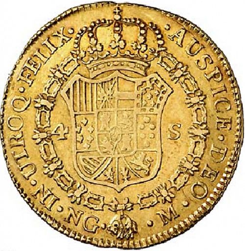 4 Escudos Reverse Image minted in SPAIN in 1789M (1788-08  -  CARLOS IV)  - The Coin Database