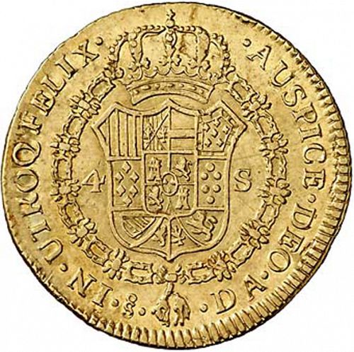 4 Escudos Reverse Image minted in SPAIN in 1790DA (1788-08  -  CARLOS IV)  - The Coin Database
