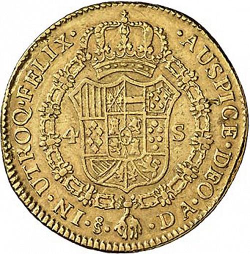4 Escudos Reverse Image minted in SPAIN in 1791DA (1788-08  -  CARLOS IV)  - The Coin Database