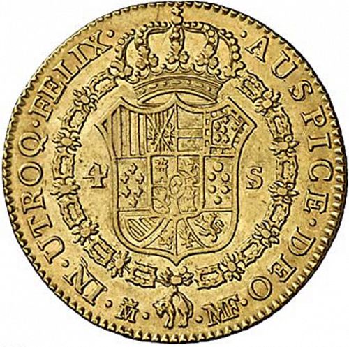 4 Escudos Reverse Image minted in SPAIN in 1792MF (1788-08  -  CARLOS IV)  - The Coin Database