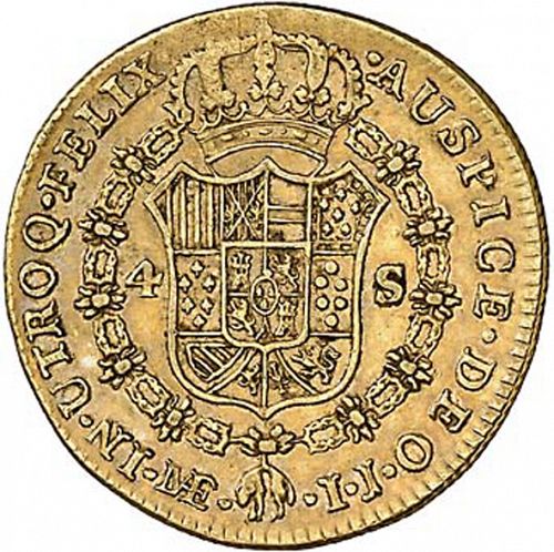 4 Escudos Reverse Image minted in SPAIN in 1794IJ (1788-08  -  CARLOS IV)  - The Coin Database