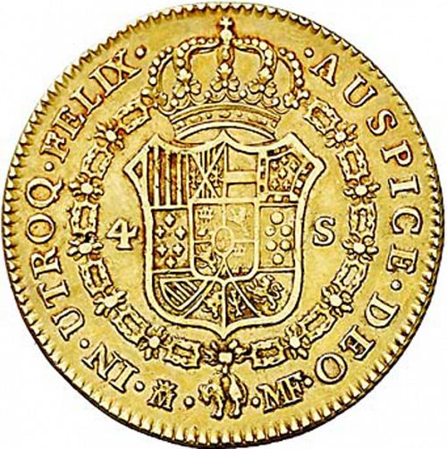 4 Escudos Reverse Image minted in SPAIN in 1794MF (1788-08  -  CARLOS IV)  - The Coin Database