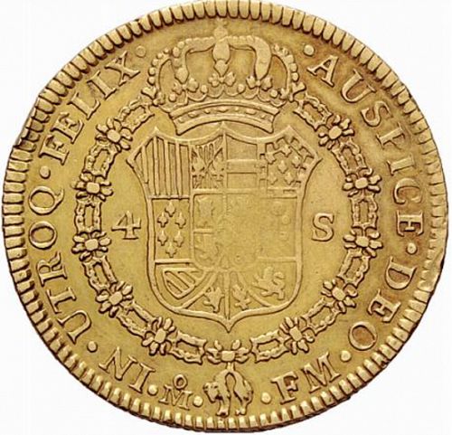 4 Escudos Reverse Image minted in SPAIN in 1796FM (1788-08  -  CARLOS IV)  - The Coin Database