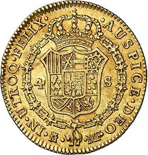 4 Escudos Reverse Image minted in SPAIN in 1796MF (1788-08  -  CARLOS IV)  - The Coin Database