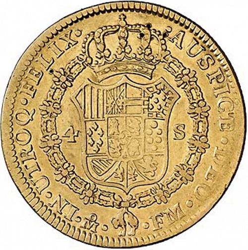 4 Escudos Reverse Image minted in SPAIN in 1799FM (1788-08  -  CARLOS IV)  - The Coin Database