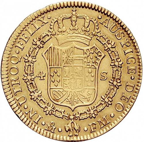 4 Escudos Reverse Image minted in SPAIN in 1800FM (1788-08  -  CARLOS IV)  - The Coin Database