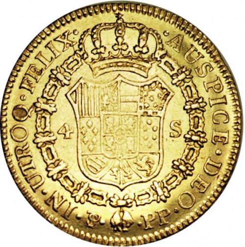 4 Escudos Reverse Image minted in SPAIN in 1802PP (1788-08  -  CARLOS IV)  - The Coin Database