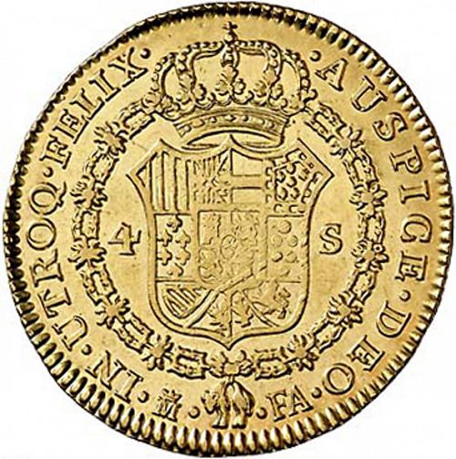 4 Escudos Reverse Image minted in SPAIN in 1803FA (1788-08  -  CARLOS IV)  - The Coin Database