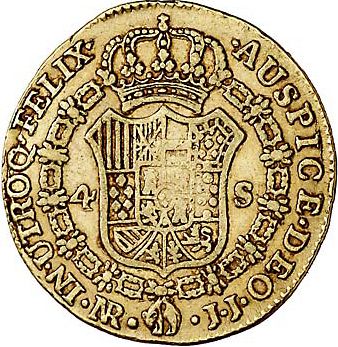 4 Escudos Reverse Image minted in SPAIN in 1804JJ (1788-08  -  CARLOS IV)  - The Coin Database