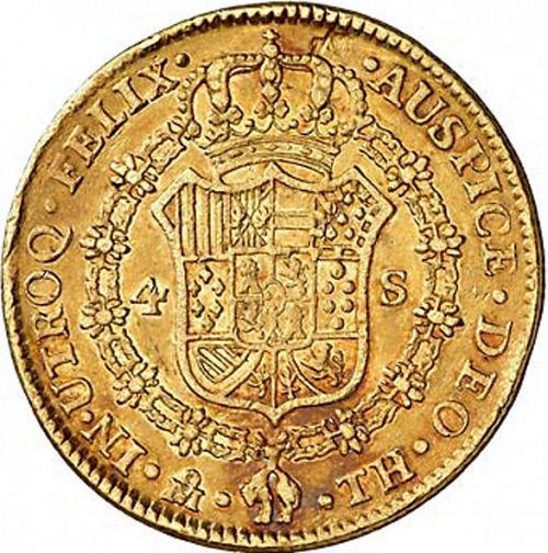 4 Escudos Reverse Image minted in SPAIN in 1806TH (1788-08  -  CARLOS IV)  - The Coin Database