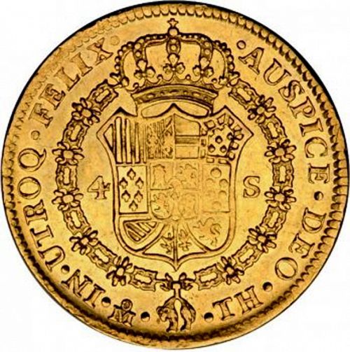 4 Escudos Reverse Image minted in SPAIN in 1808TH (1788-08  -  CARLOS IV)  - The Coin Database