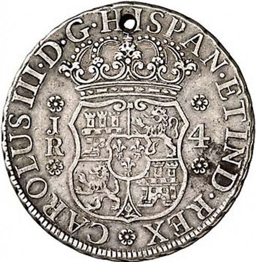 4 Reales Obverse Image minted in SPAIN in 1768JR (1759-88  -  CARLOS III)  - The Coin Database
