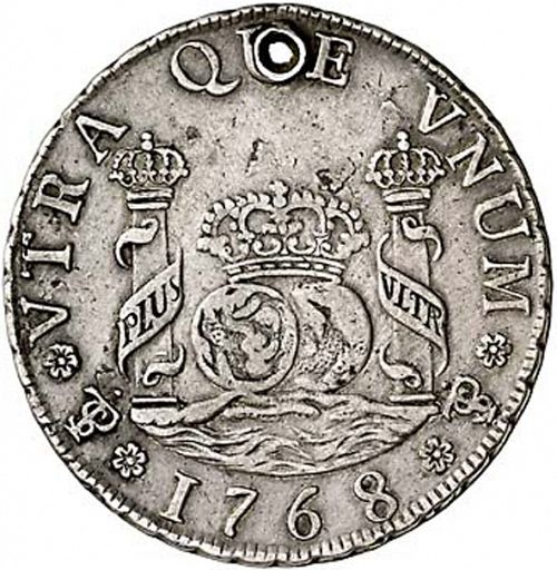 4 Reales Reverse Image minted in SPAIN in 1768JR (1759-88  -  CARLOS III)  - The Coin Database