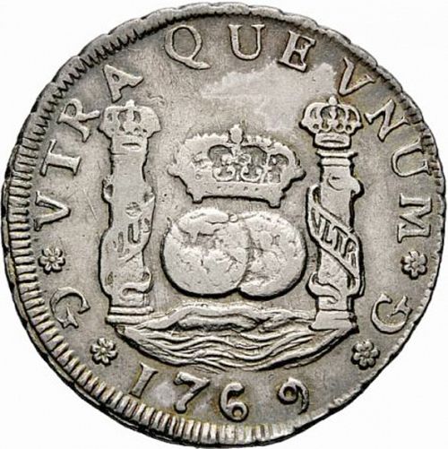 4 Reales Reverse Image minted in SPAIN in 1769P (1759-88  -  CARLOS III)  - The Coin Database