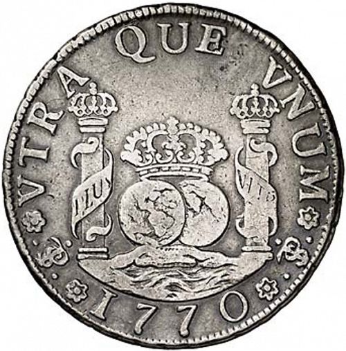 4 Reales Reverse Image minted in SPAIN in 1770JR (1759-88  -  CARLOS III)  - The Coin Database