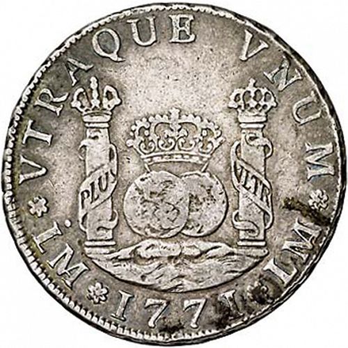 4 Reales Reverse Image minted in SPAIN in 1771JM (1759-88  -  CARLOS III)  - The Coin Database