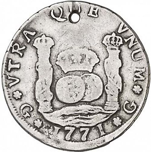 4 Reales Reverse Image minted in SPAIN in 1771P (1759-88  -  CARLOS III)  - The Coin Database