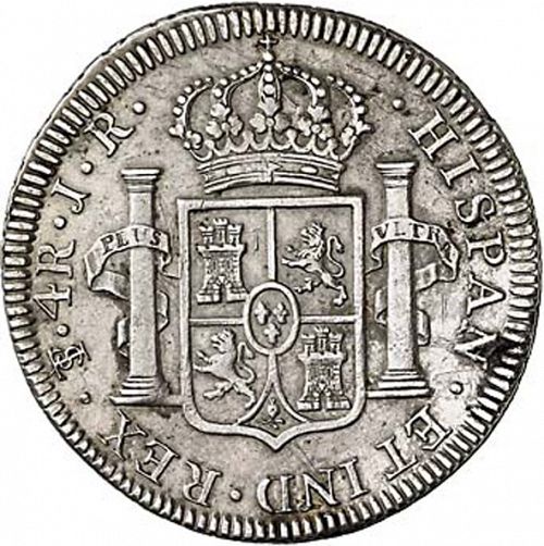 4 Reales Reverse Image minted in SPAIN in 1773JR (1759-88  -  CARLOS III)  - The Coin Database