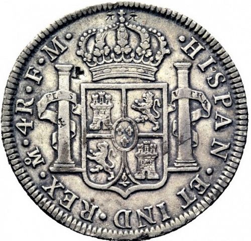 4 Reales Reverse Image minted in SPAIN in 1775FM (1759-88  -  CARLOS III)  - The Coin Database