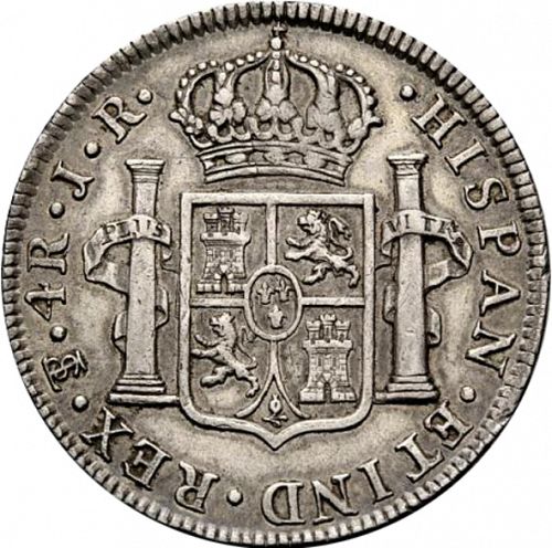 4 Reales Reverse Image minted in SPAIN in 1775JR (1759-88  -  CARLOS III)  - The Coin Database